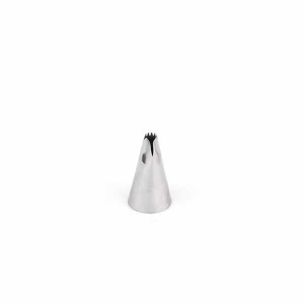 Pastry Tek Stainless Steel #86 Ruffle Piping Tip - 3/4" x 3/4" x 1 1/4" - 1 count box