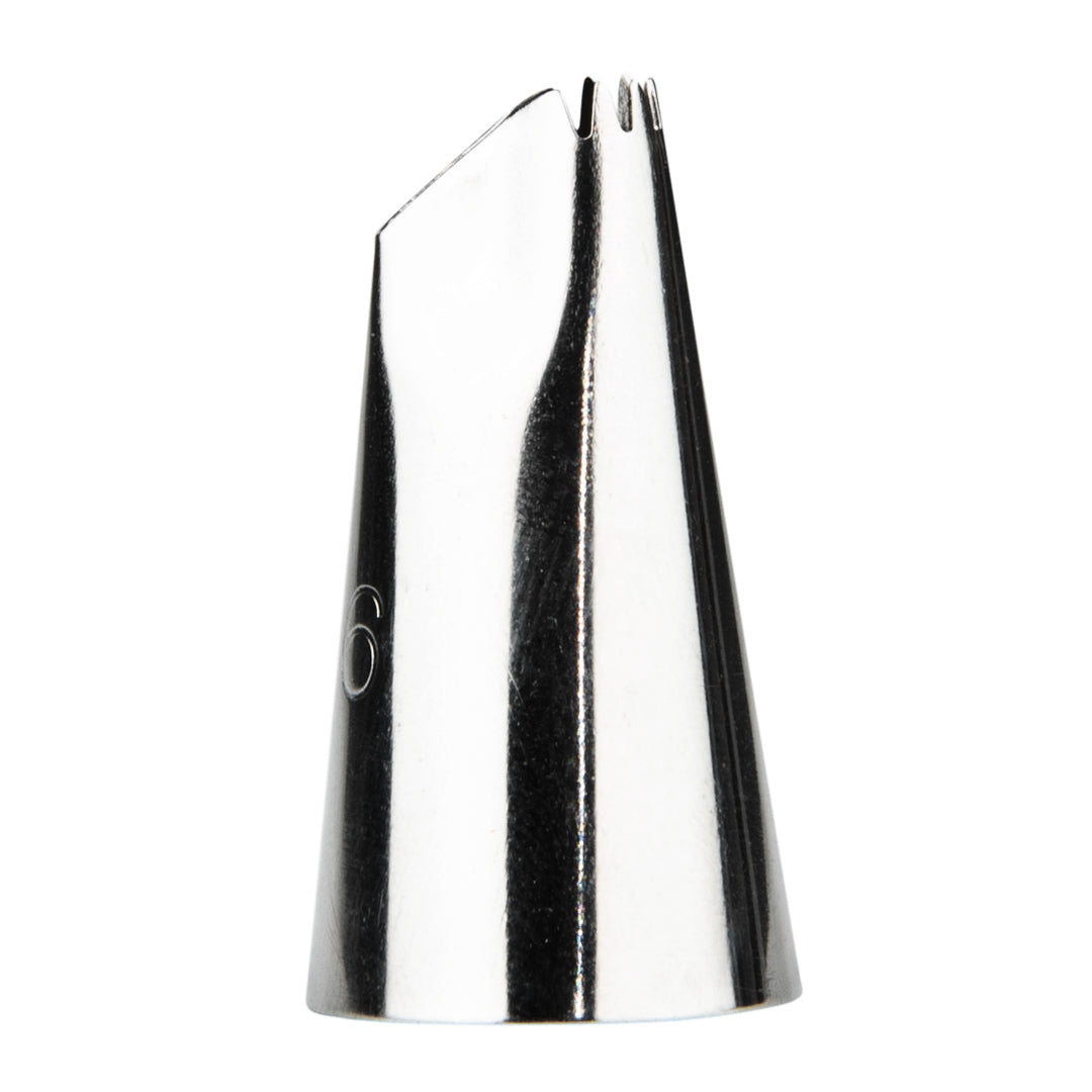 Pastry Tek Stainless Steel #86 Ruffle Piping Tip - 3/4" x 3/4" x 1 1/4" - 1 count box