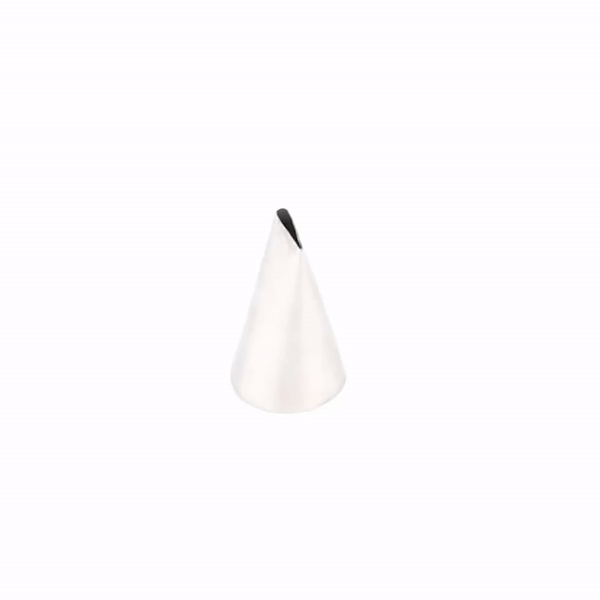 Pastry Tek Stainless Steel #101 Petal Piping Tip - 3/4" x 3/4" x 1 1/4" - 1 count box