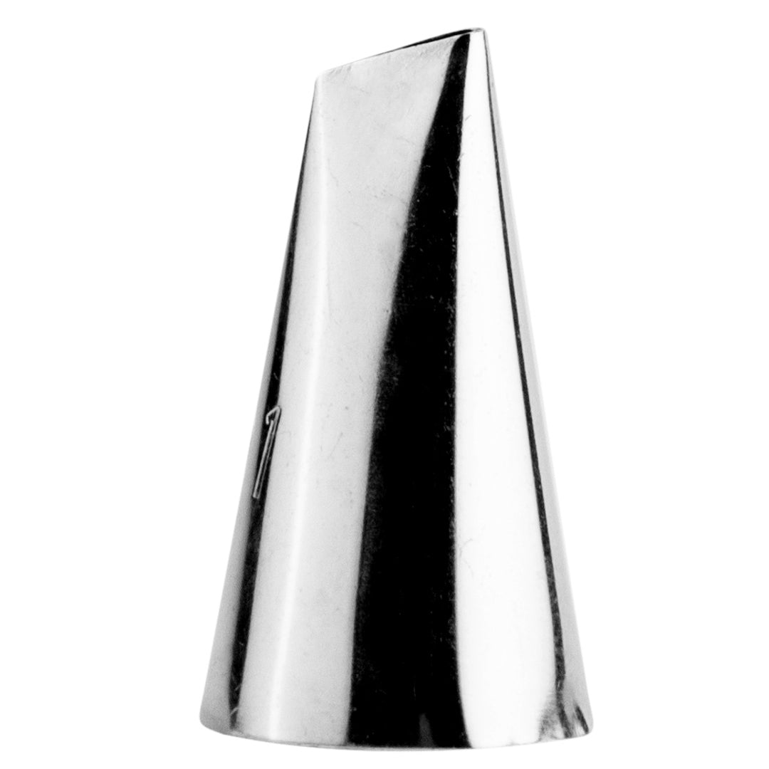 Pastry Tek Stainless Steel #101 Petal Piping Tip - 3/4" x 3/4" x 1 1/4" - 1 count box