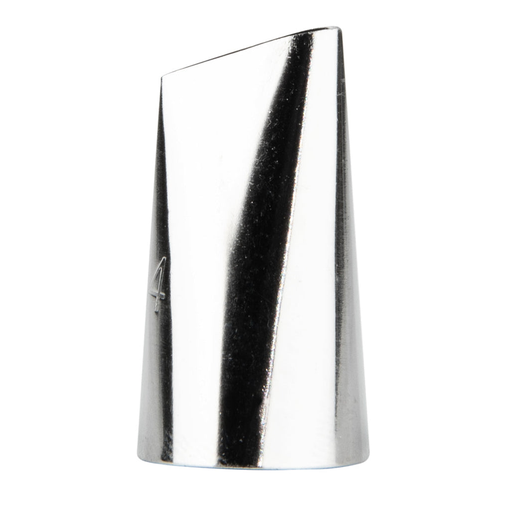 Pastry Tek Stainless Steel #104 Petal Piping Tip - 3/4" x 3/4" x 1 1/4" - 1 count box