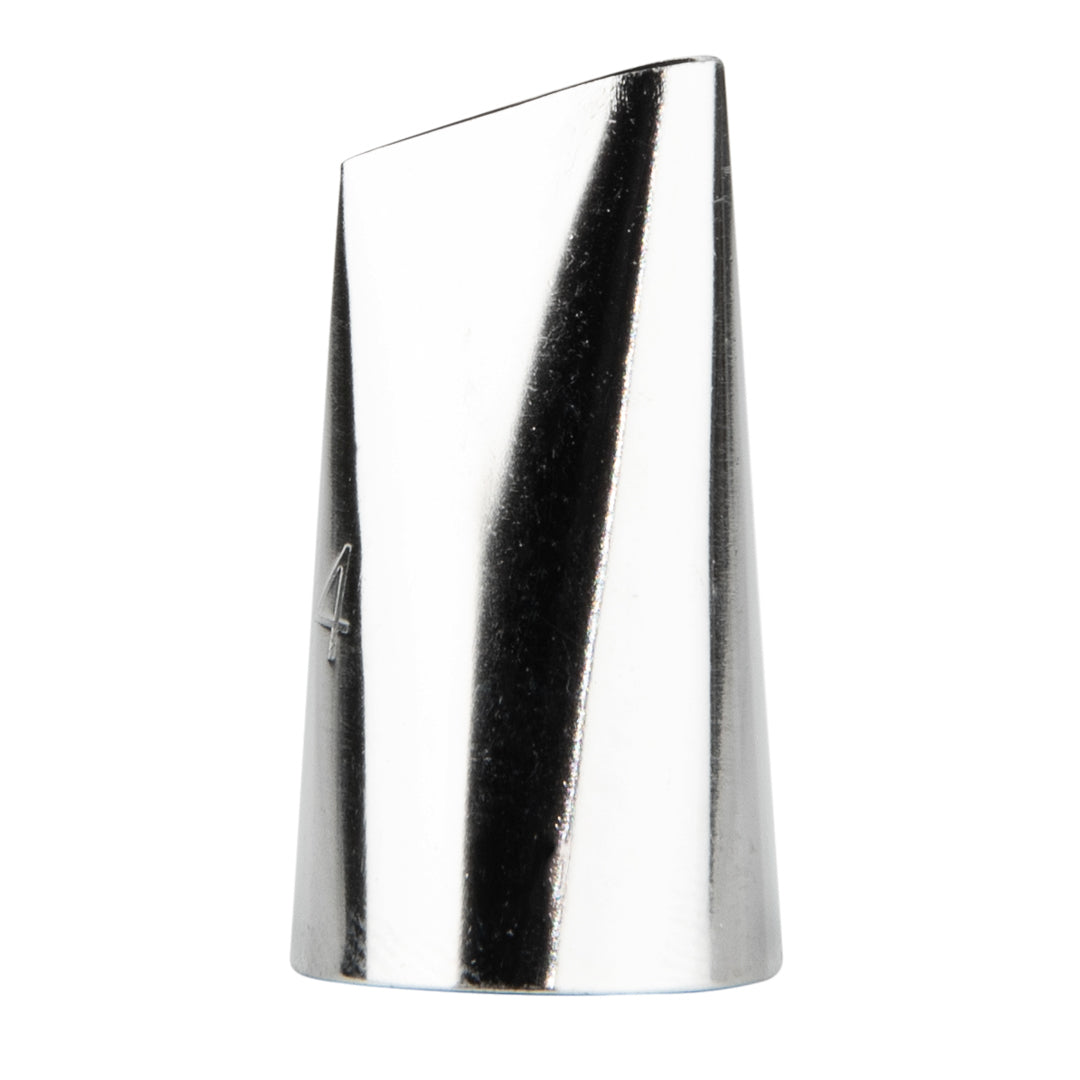 Pastry Tek Stainless Steel #104 Petal Piping Tip - 3/4" x 3/4" x 1 1/4" - 1 count box