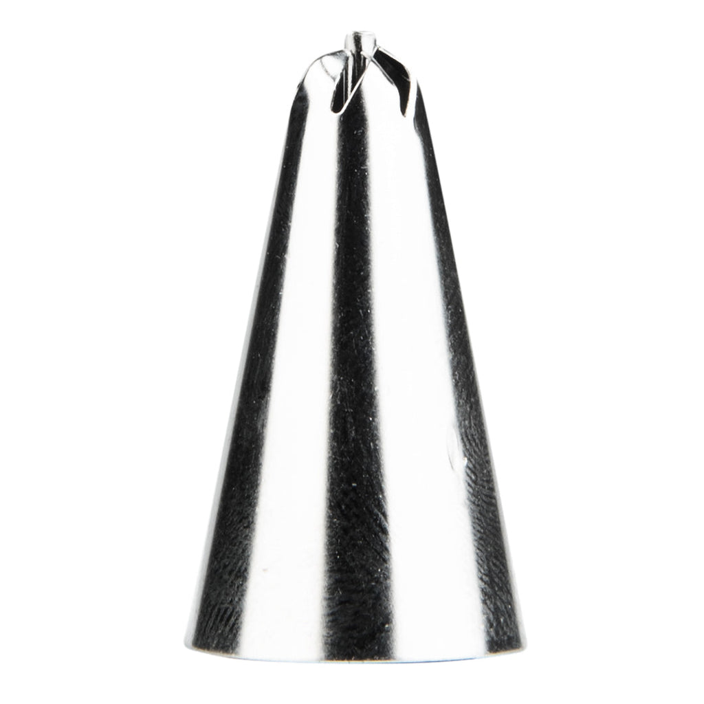 Pastry Tek Stainless Steel #107 Drop Flower Piping Tip - 3/4" x 3/4" x 1 1/4" - 1 count box