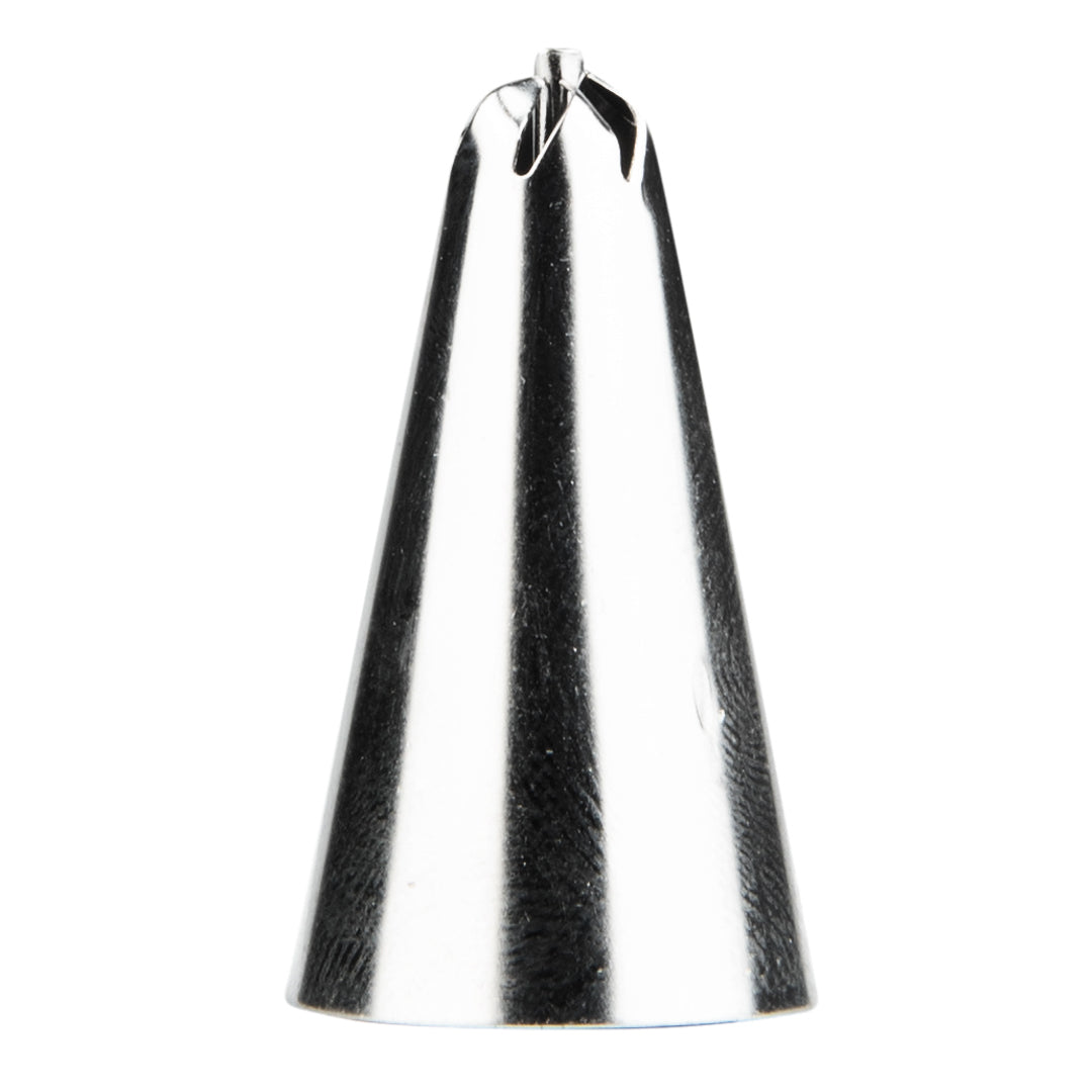 Pastry Tek Stainless Steel #107 Drop Flower Piping Tip - 3/4" x 3/4" x 1 1/4" - 1 count box