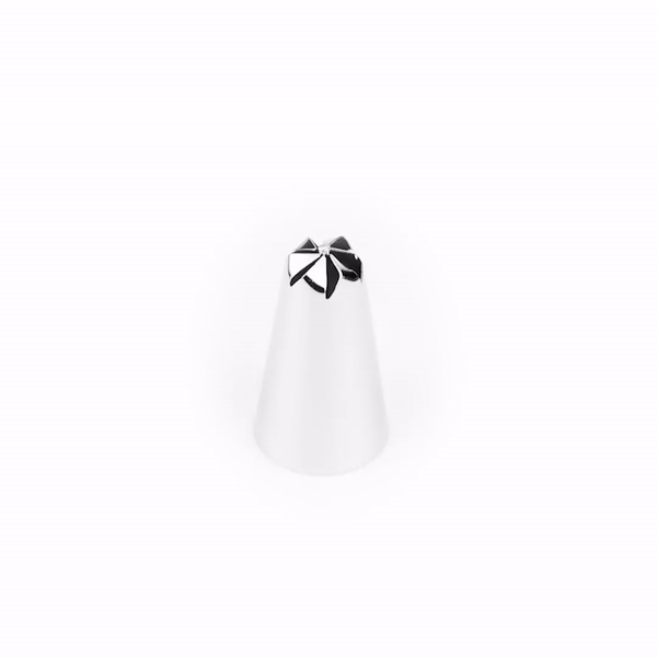 Pastry Tek Stainless Steel #109 Drop Flower Piping Tip - 3/4" x 3/4" x 1 1/2" - 1 count box