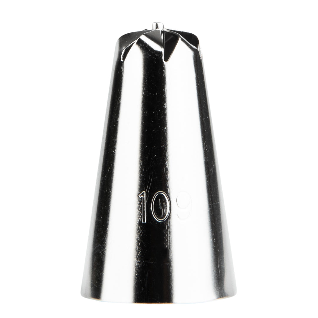 Pastry Tek Stainless Steel #109 Drop Flower Piping Tip - 3/4" x 3/4" x 1 1/2" - 1 count box