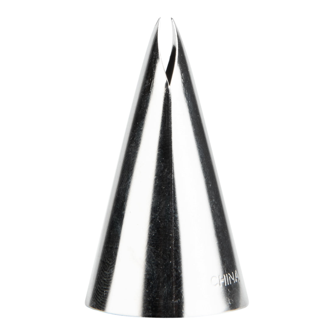 Pastry Tek Stainless Steel #113 Leaf Piping Tip - 1" x 1" x 1 3/4" - 1 count box