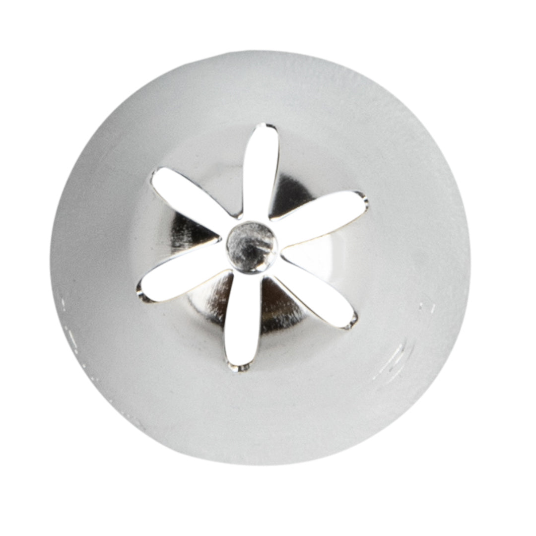 Pastry Tek Stainless Steel #131 Drop Flower Piping Tip - 3/4" x 3/4" x 1 1/4" - 1 count box