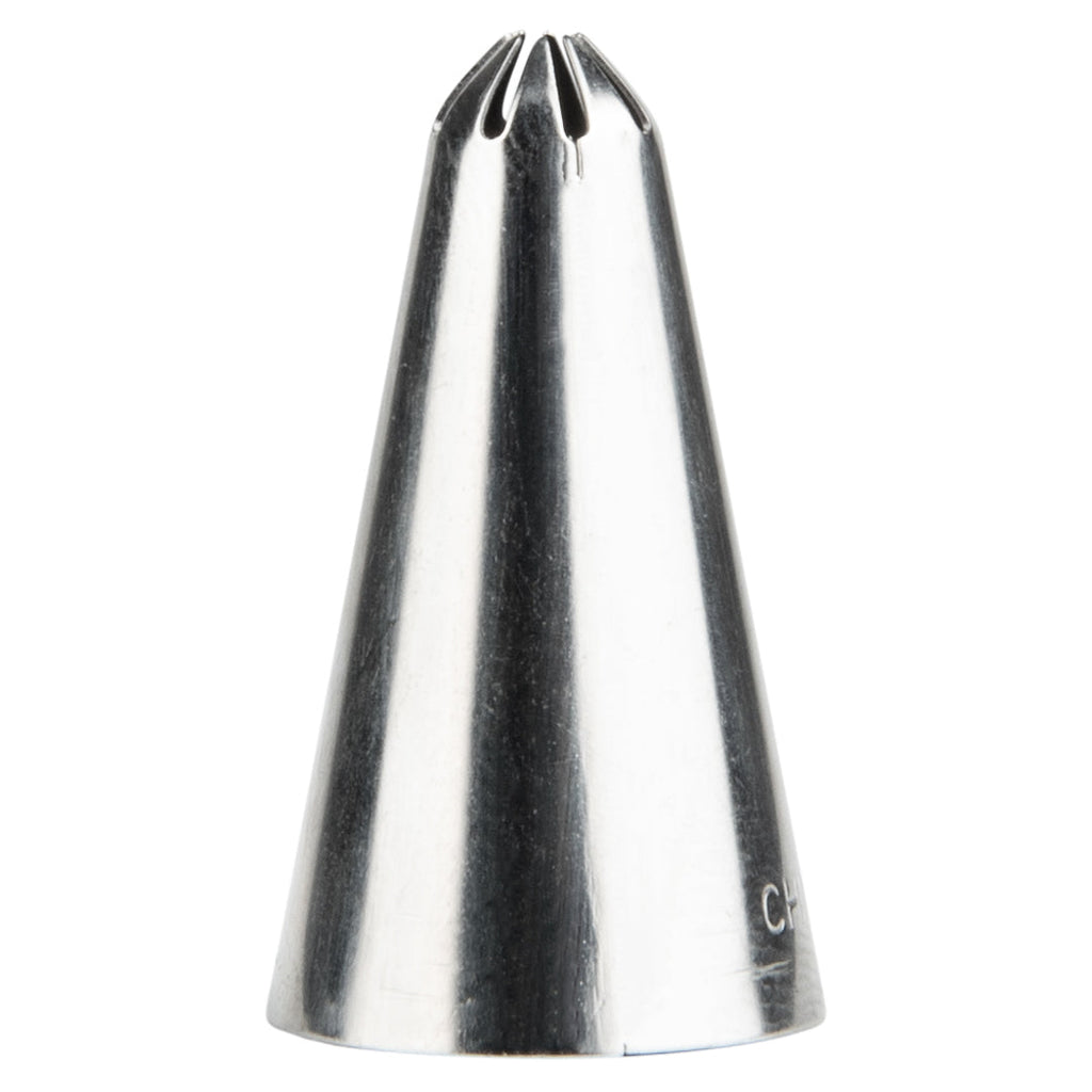 Pastry Tek Stainless Steel #133 Closed Star Piping Tip - 3/4" x 3/4" x 1 1/4" - 1 count box