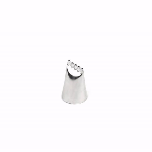 Pastry Tek Stainless Steel #134 Musical Scale Piping Tip - 3/4" x 3/4" x 1 1/4" - 1 count box