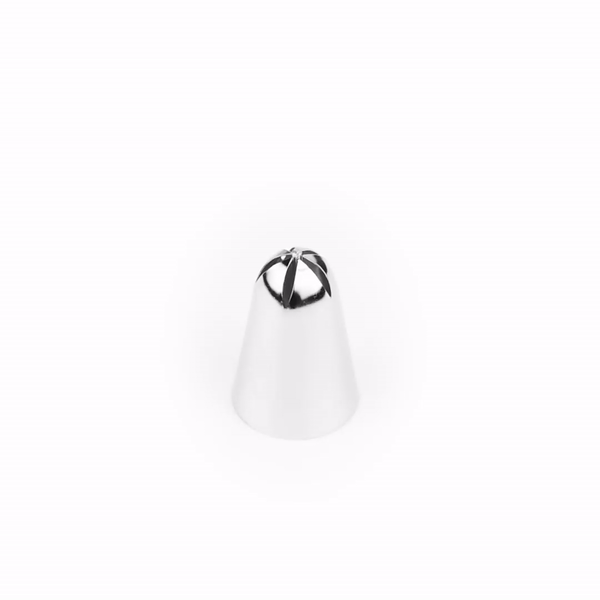 Pastry Tek Stainless Steel #180 Drop Flower Piping Tip - 3/4" x 3/4" x 1 1/4" - 1 count box