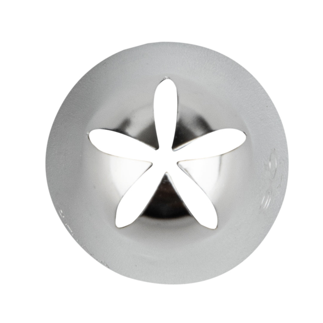 Pastry Tek Stainless Steel #180 Drop Flower Piping Tip - 3/4" x 3/4" x 1 1/4" - 1 count box