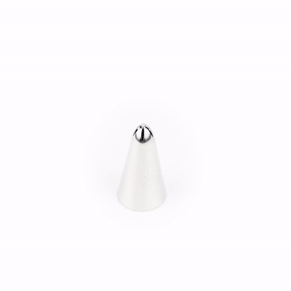 Pastry Tek Stainless Steel #224 Drop Flower Piping Tip - 3/4" x 3/4" x 1 1/4" - 1 count box