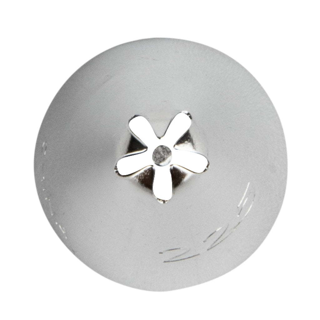 Pastry Tek Stainless Steel #225 Drop Flower Piping Tip - 3/4" x 3/4" x 1 1/4" - 1 count box