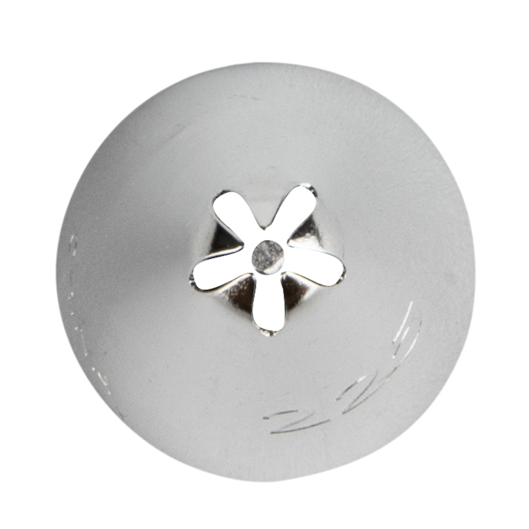 Pastry Tek Stainless Steel #225 Drop Flower Piping Tip - 3/4" x 3/4" x 1 1/4" - 1 count box