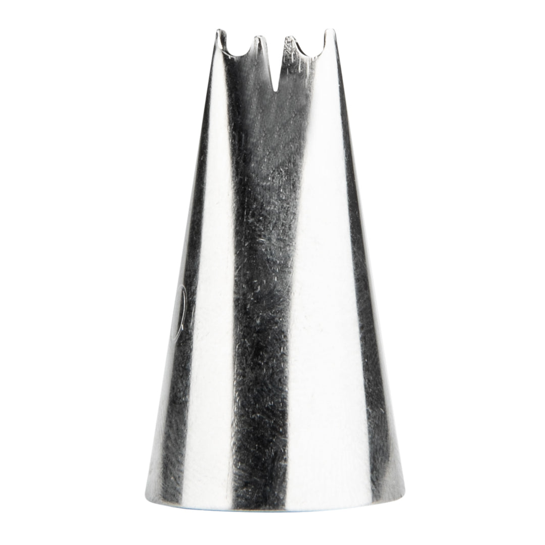 Pastry Tek Stainless Steel #340 Ruffle Piping Tip - 3/4" x 3/4" x 1 1/4" - 1 count box