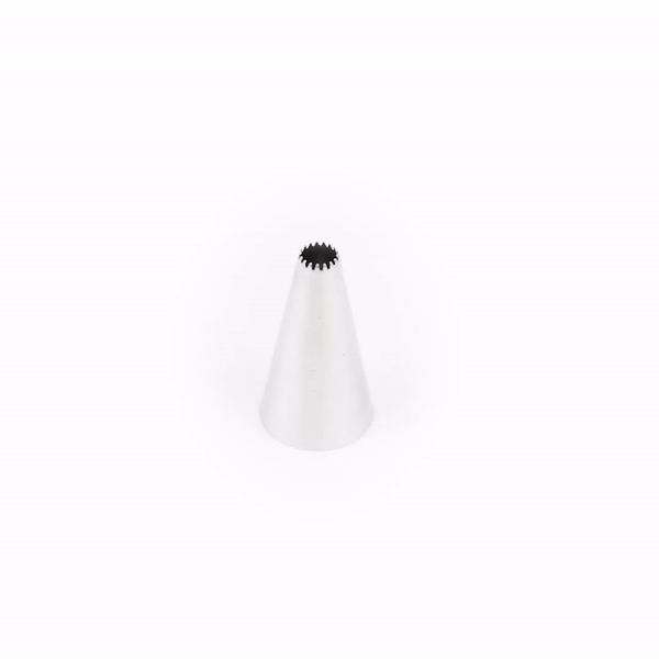 Pastry Tek Stainless Steel #363 Open Star Piping Tip - 3/4" x 3/4" x 1 1/4" - 1 count box