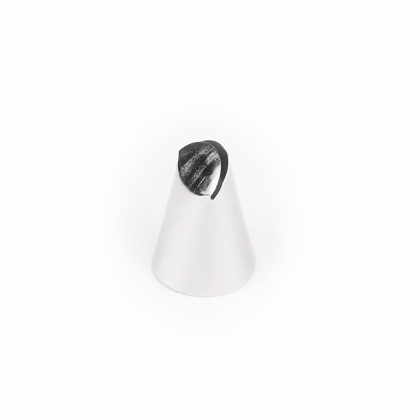Pastry Tek Stainless Steel #402 Ruffle Piping Tip - 1" x 1" x 1 1/4" - 1 count box