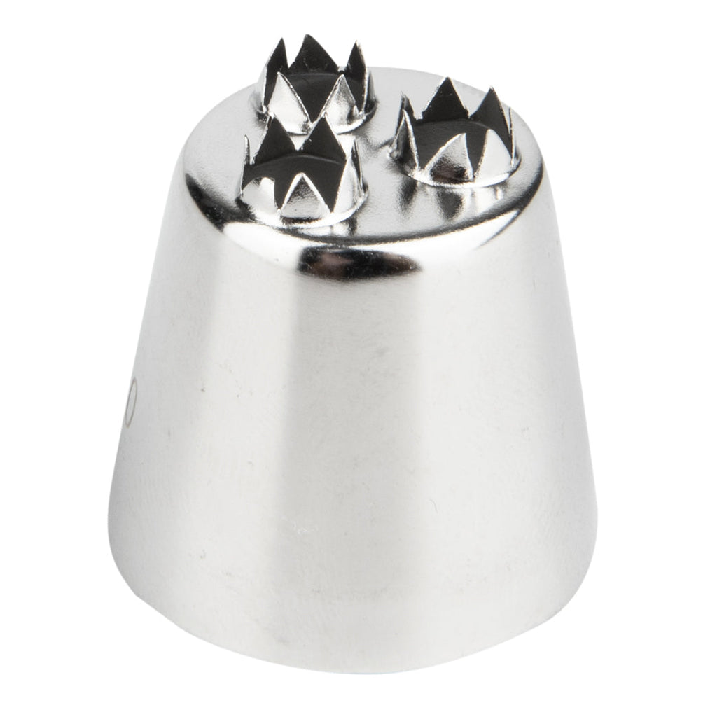 Pastry Tek Stainless Steel #2010 Triple Star Piping Tip - 1" x 1" x 1" - 1 count box