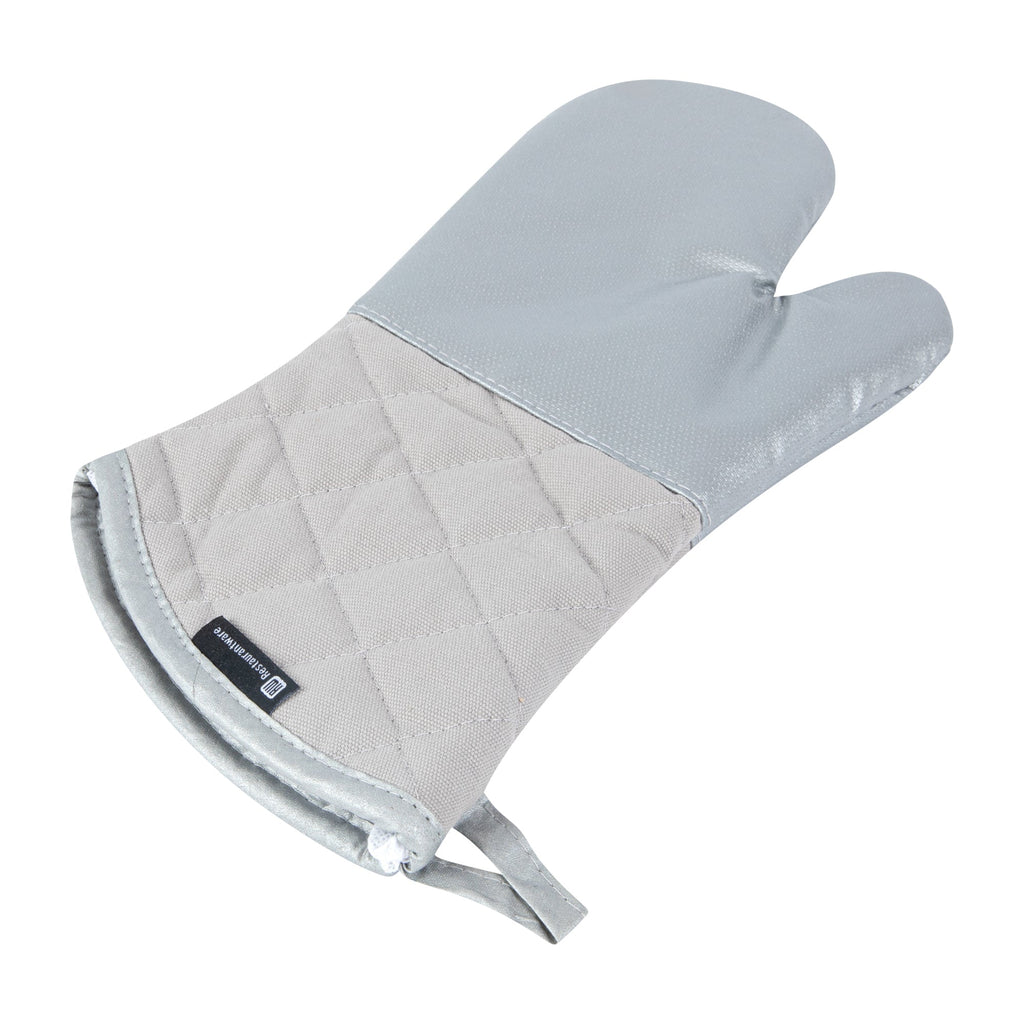 RW Threads Silver Fiberglass Oven Mitt - Non-Slip, Professional Grade - 15" x 7" x 1" - 1 count box