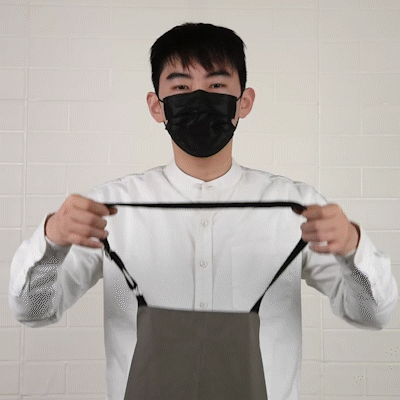 RW Threads Gray Cotton Cooking Apron - Flame Retardant - 32" x 26" - 1 count box