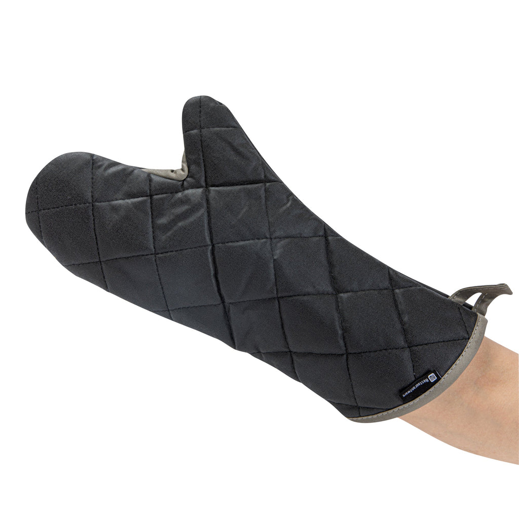 RW Threads Black Cotton Oven Mitt - Flame Retardant, with Thumb Guard - 17" x 8" x 1/2" - 1 count box