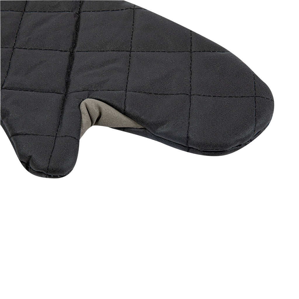 RW Threads Black Cotton Oven Mitt - Flame Retardant, with Thumb Guard - 17" x 8" x 1/2" - 1 count box