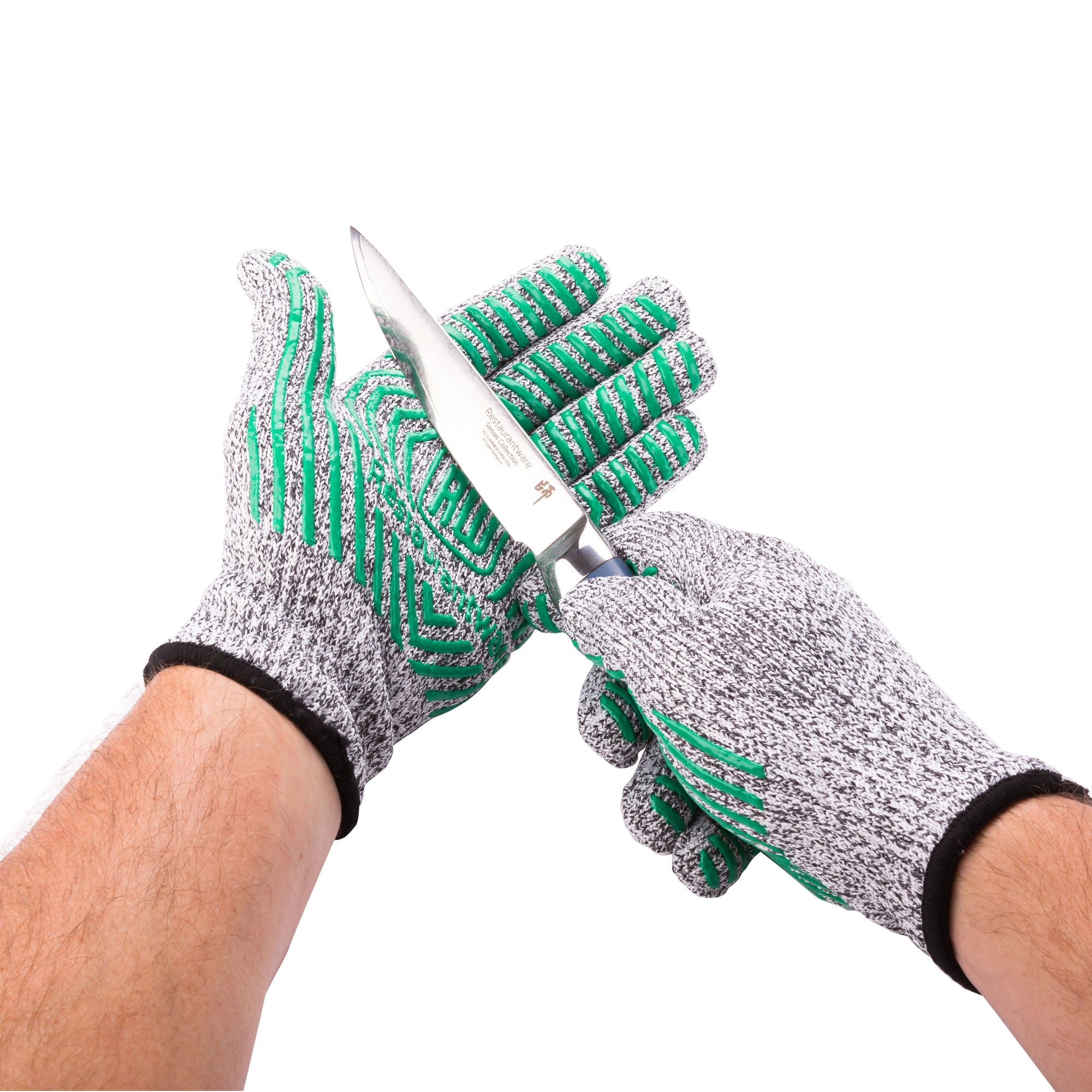 Life Protector Gray Medium Cut-Resistant Gloves - Level 5, Non-Slip, Food Safe - 8 3/4" x 5" - Pair - 1 count box