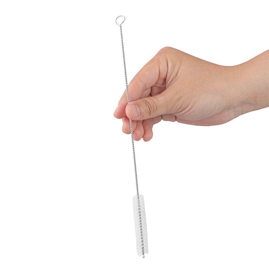 Bar Lux Silver Stainless Steel Straw Cleaning Brush - Reusable - 9 1/2" x 1" x 1" - 2 count box