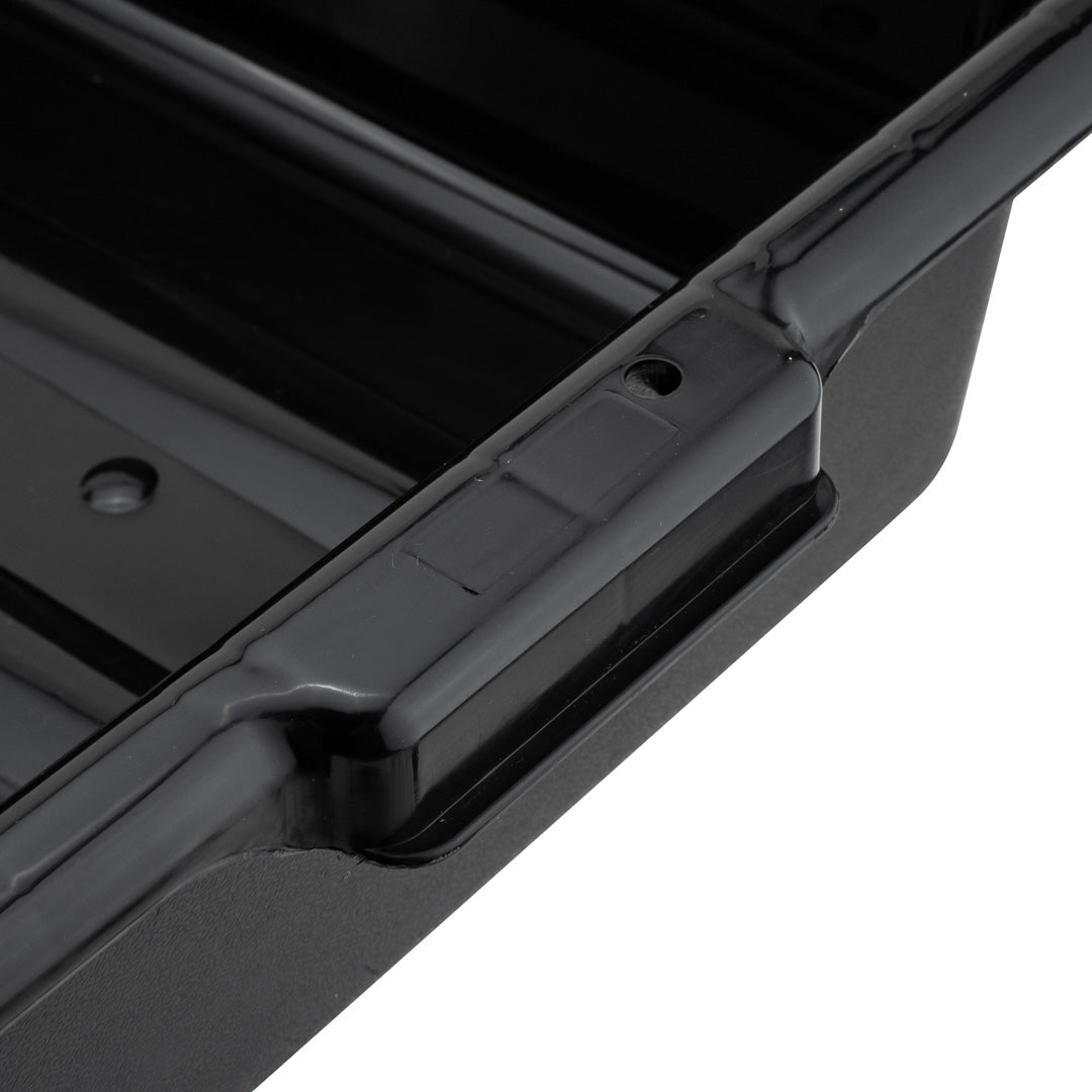 RW Clean Black Plastic Bus Tub - Easy Grip - 21 1/4" x 15 3/4" x 4 3/4" - 12 count box