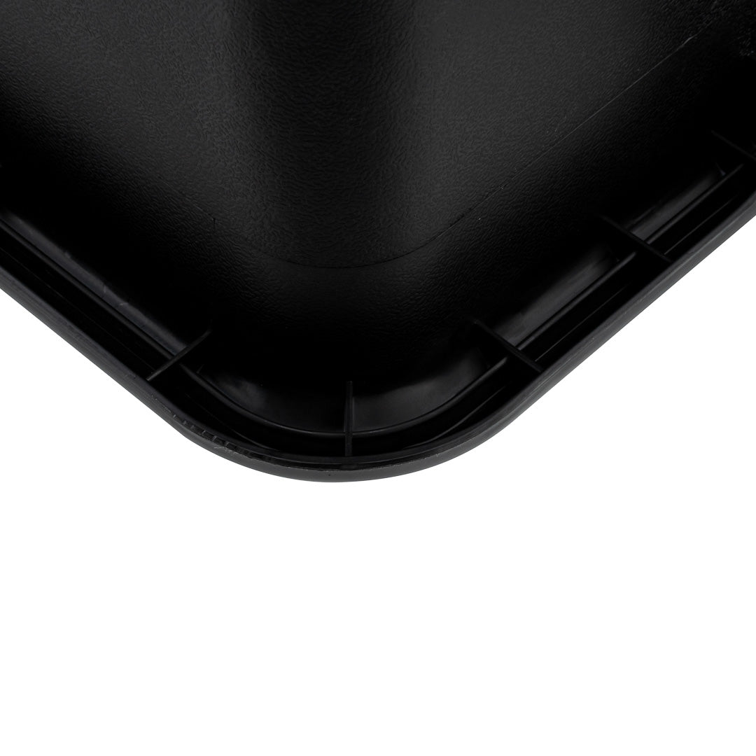 RW Clean Black Plastic Bus Tub - Easy Grip - 21 1/4" x 15 3/4" x 4 3/4" - 12 count box