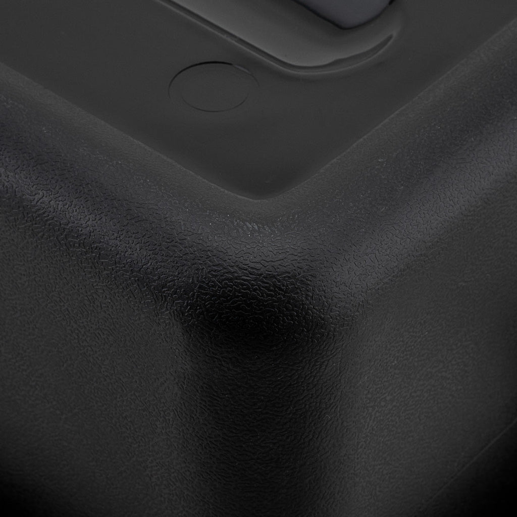 RW Clean Black Plastic Bus Tub - Easy Grip - 21 1/4" x 15 3/4" x 4 3/4" - 12 count box