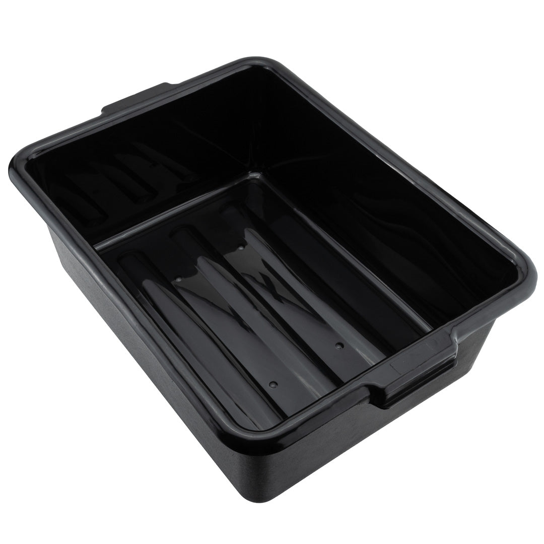 RW Clean Black Plastic Bus Tub - Deep, Easy Grip - 22" x 15 3/4" x 7" - 1 count box