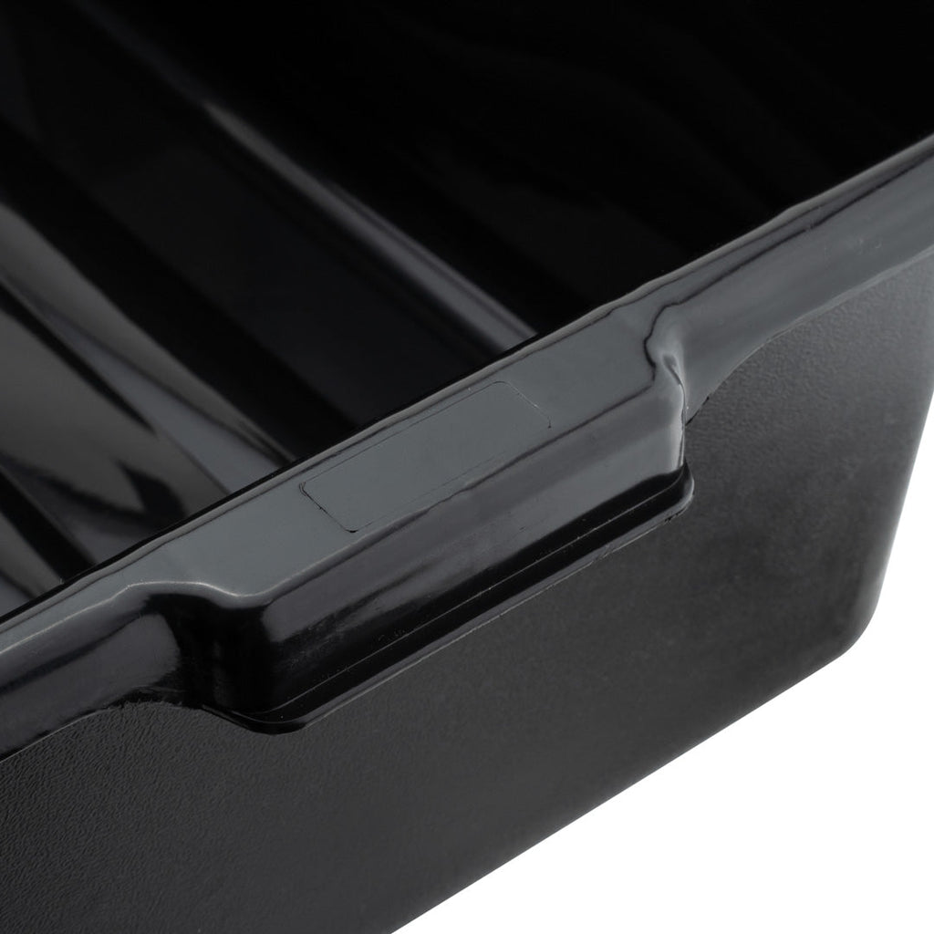 RW Clean Black Plastic Bus Tub - Deep, Easy Grip - 22" x 15 3/4" x 7" - 12 count box