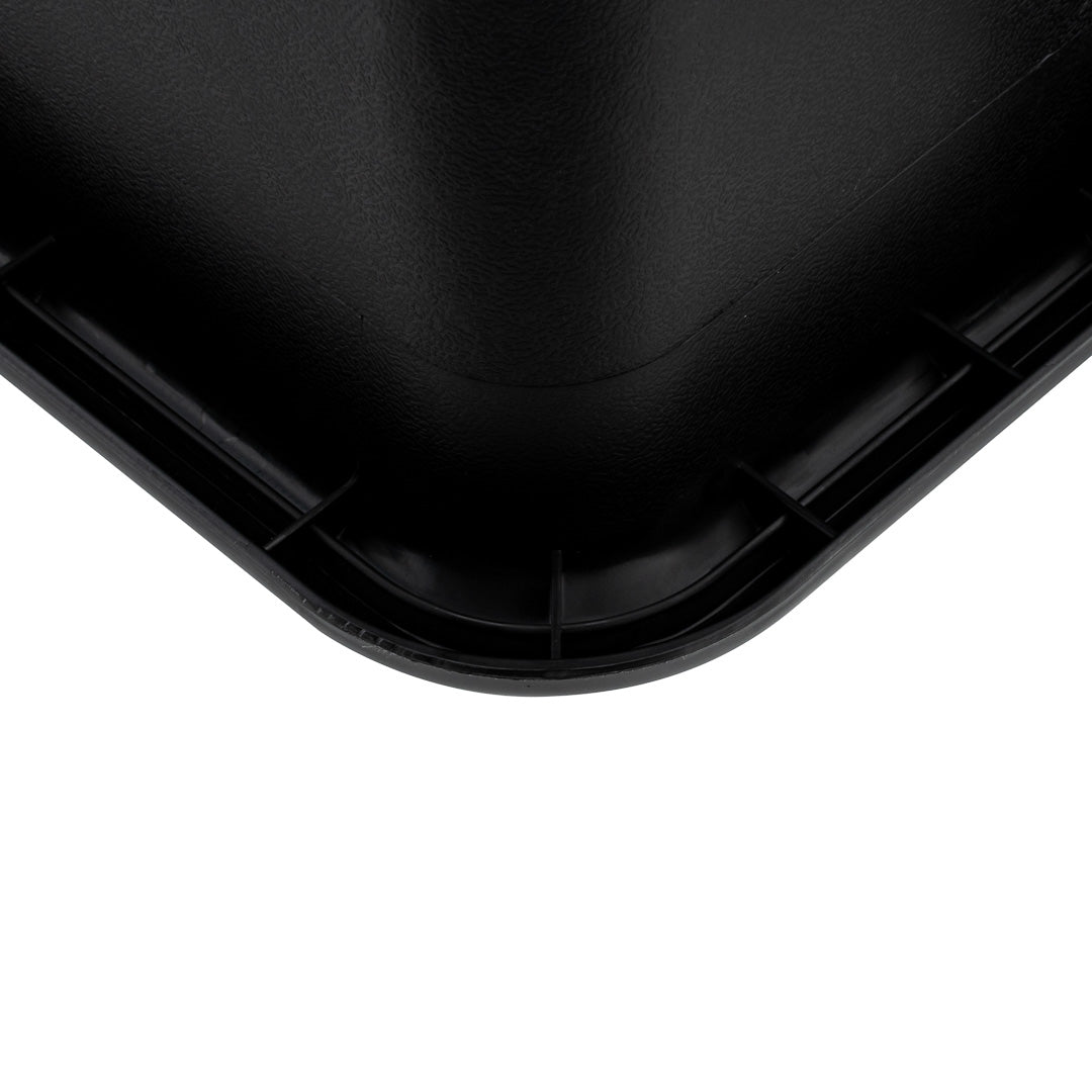 RW Clean Black Plastic Bus Tub - Deep, Easy Grip - 22" x 15 3/4" x 7" - 12 count box