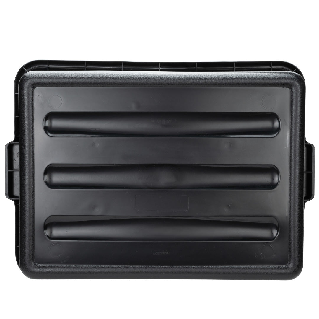 RW Clean Black Plastic Bus Tub - Deep, Easy Grip - 22" x 15 3/4" x 7" - 1 count box