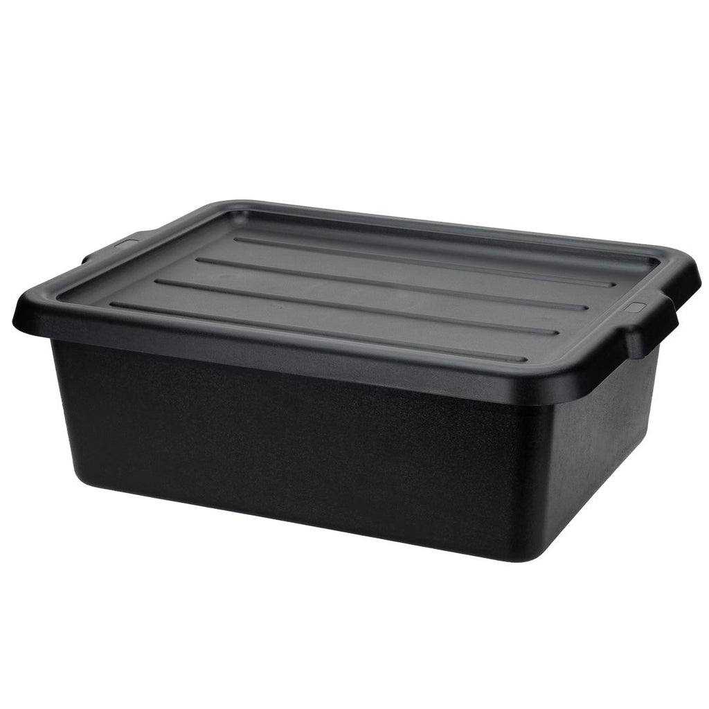 RW Clean Black Plastic Bus Tub - Deep, Easy Grip - 22" x 15 3/4" x 7" - 1 count box