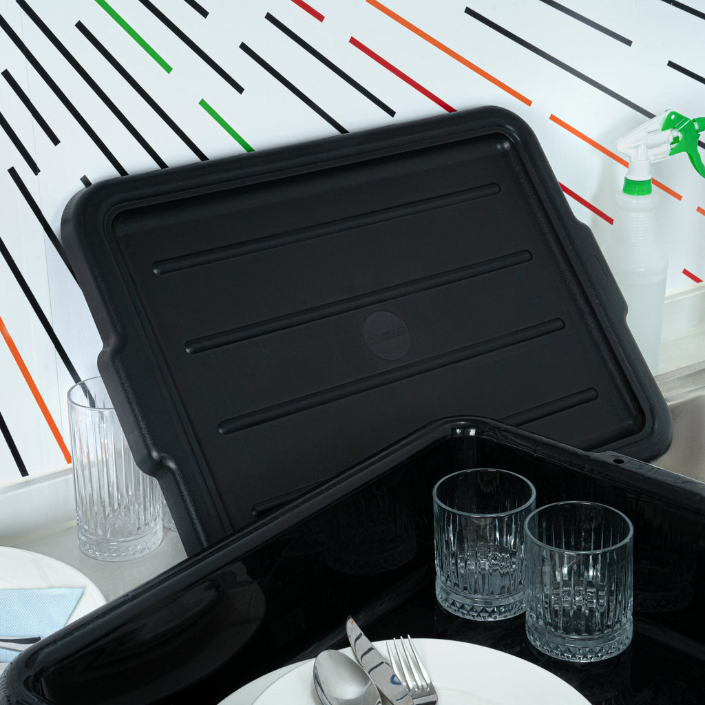 RW Clean Black Plastic Snap-On Lid - Fits Easy Grip Bus Tub - 23 1/4" x 17" x 1" - 1 count box