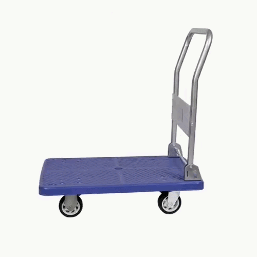 RW Clean Blue Plastic Large Folding Platform Cart - 660 lb Capacity - 35 1/2" x 23 1/4" x 27 3/4" - 1 count box
