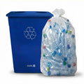 RW Clean Blue Plastic Recycling Trash Can Lid - Fits 23 gal Slim Trash Can - 22" x 11 1/2" x 3" - 1 count box