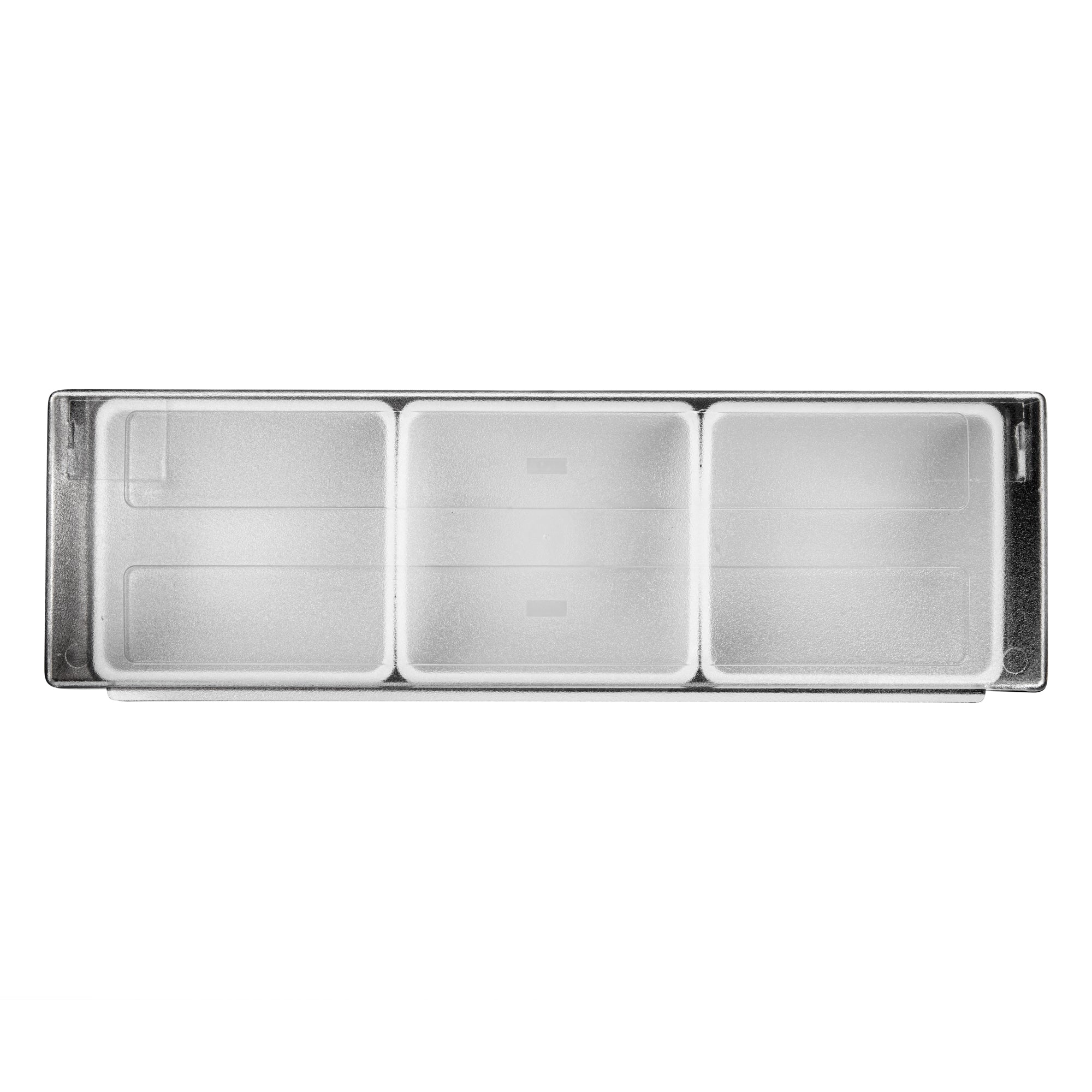 Bar Lux Black Plastic Condiment Caddy - 3 Compartments - 19 1/2" x 6 1/4" x 3 3/4" - 1 count box