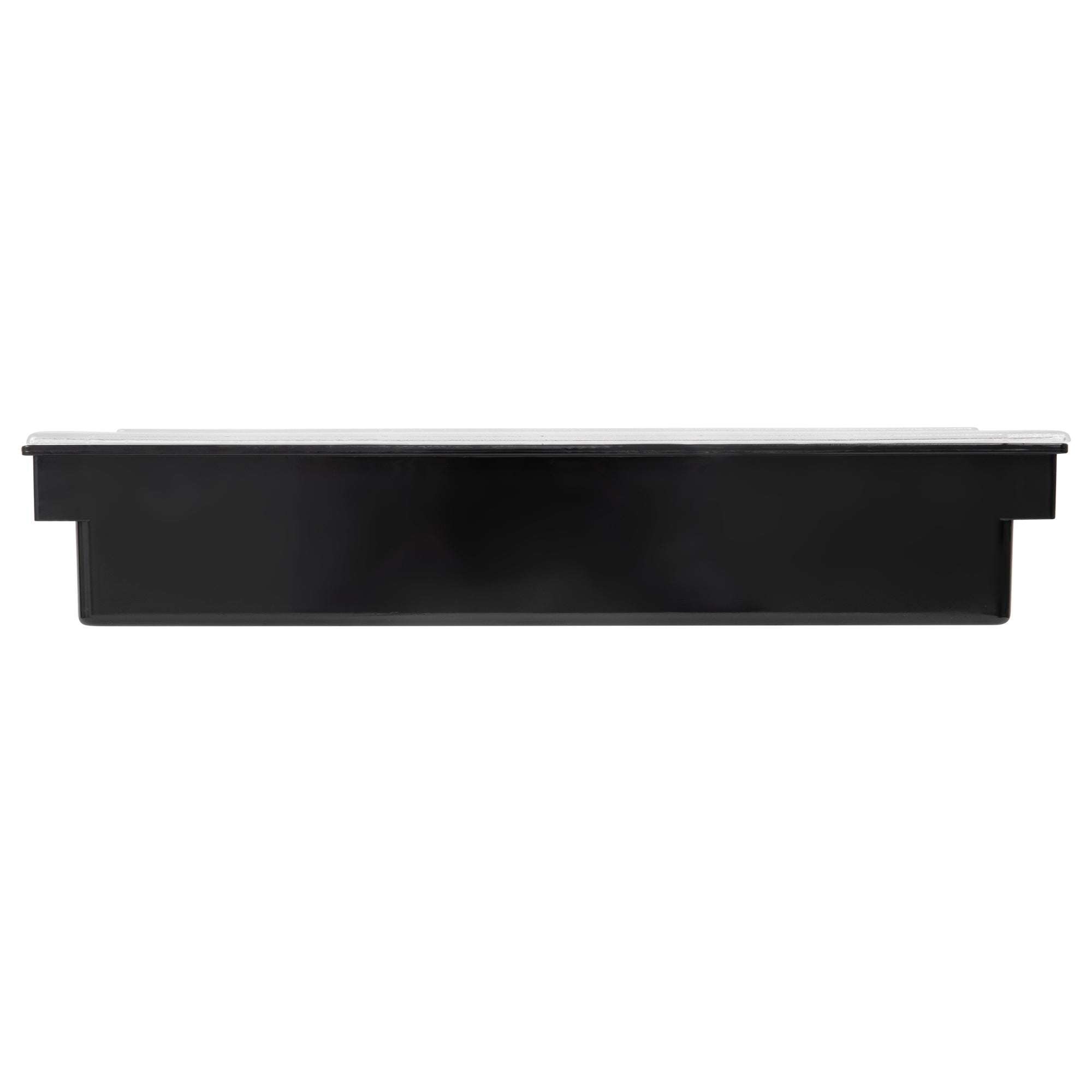 Bar Lux Black Plastic Condiment Caddy - 3 Compartments - 19 1/2" x 6 1/4" x 3 3/4" - 1 count box