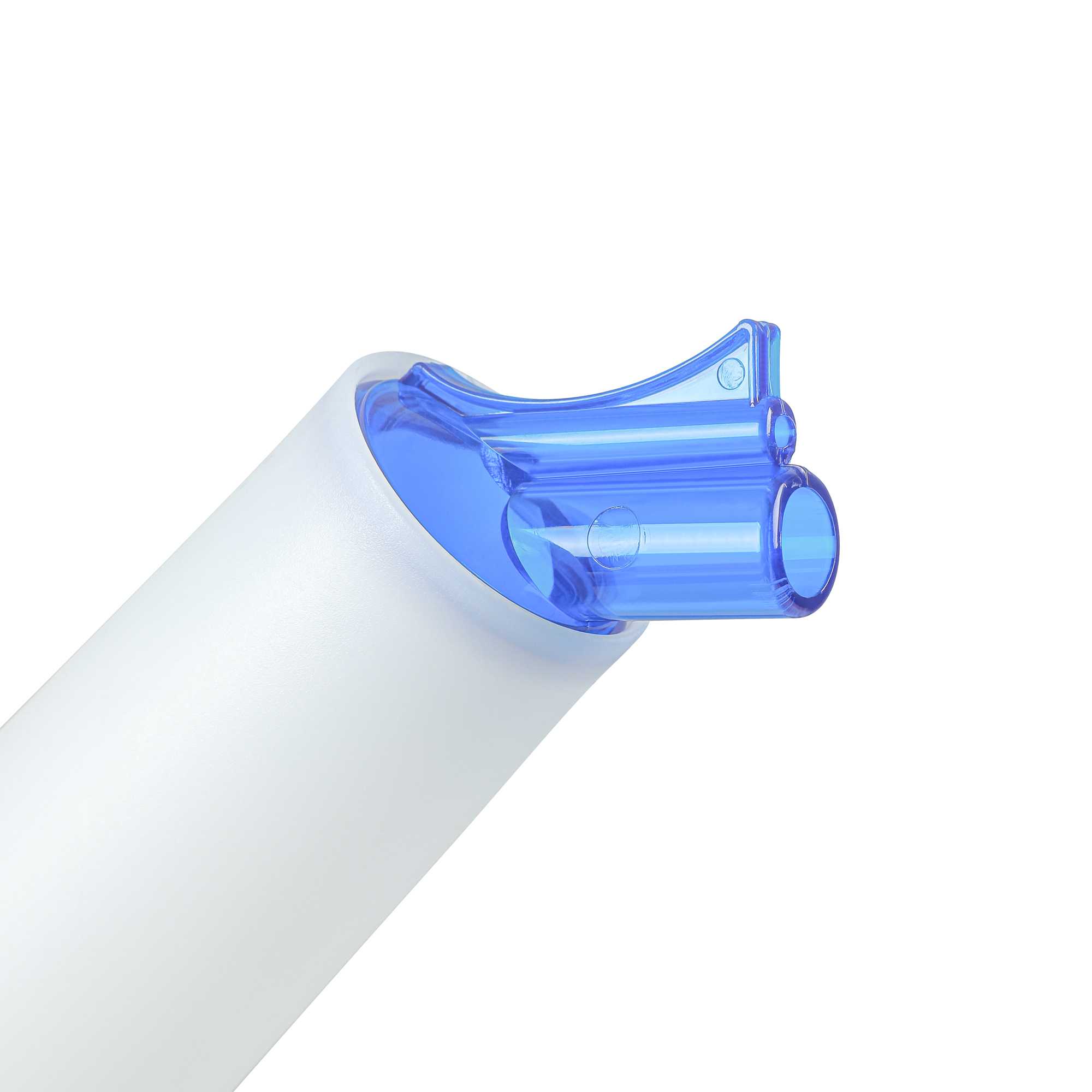 Bar Lux 1 qt Plastic Quick Pour Storage Container Bottle - with Blue Spout and Lid - 3 1/2" x 3 1/2" x 13" - 1 count box