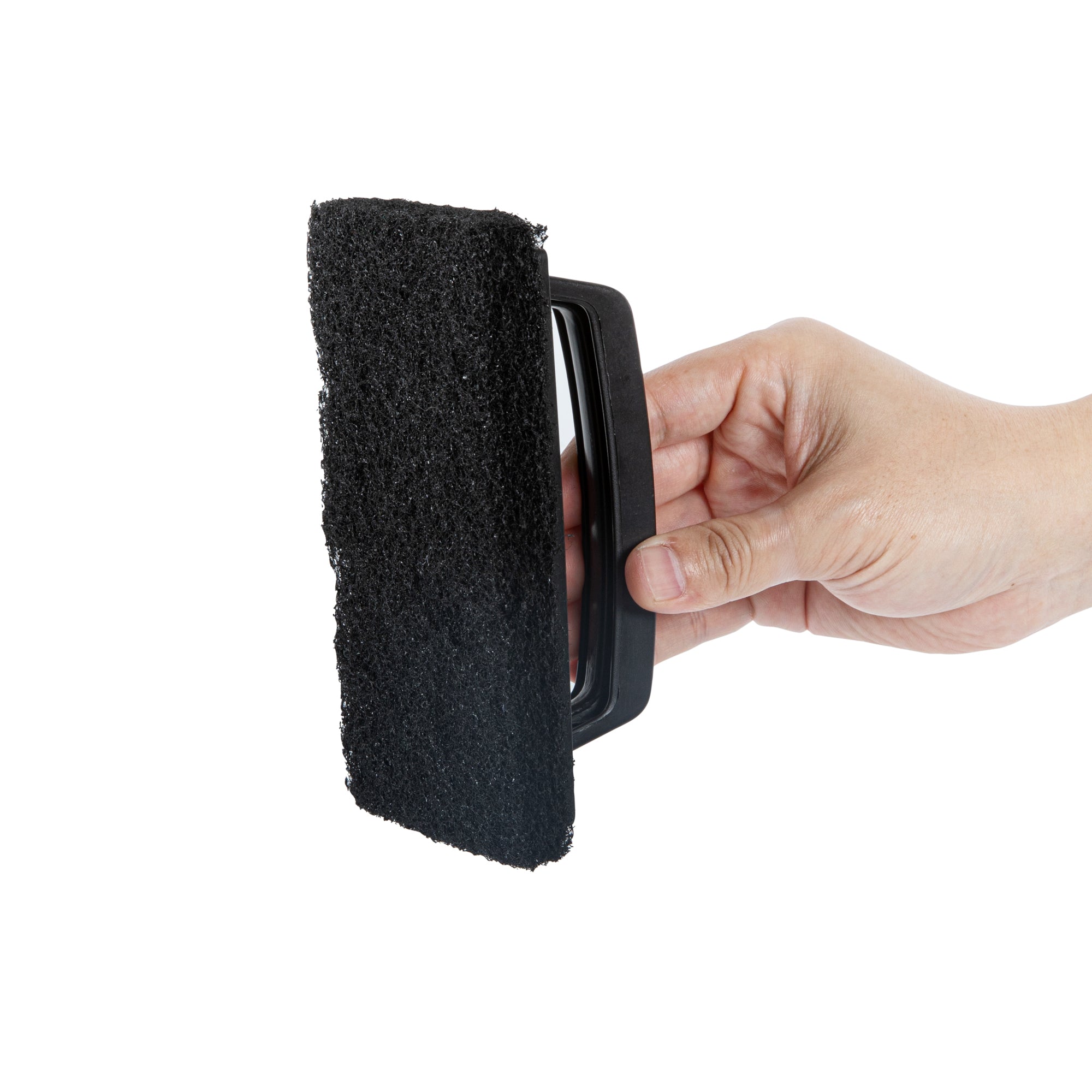 RW Clean Black Heavy-Duty Scouring Pad - Multi-Purpose, with Handle - 6" x 5 1/2" x 3" - 1 count box