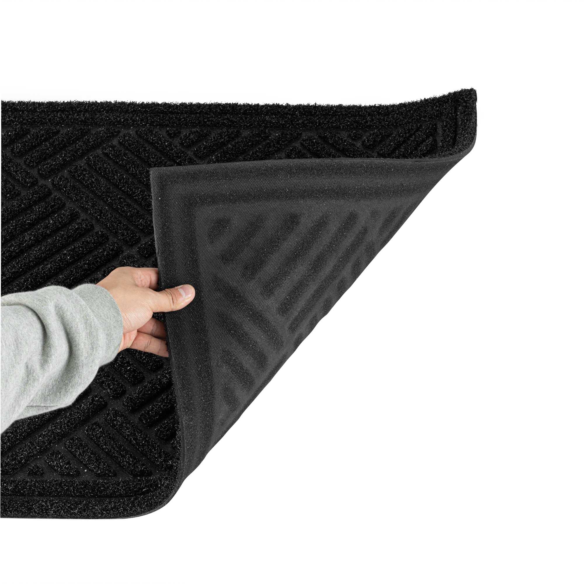 Comfy Feet Black Heavy-Duty Outdoor Floor Mat - Diamond - 36" x 24" - 1 count box