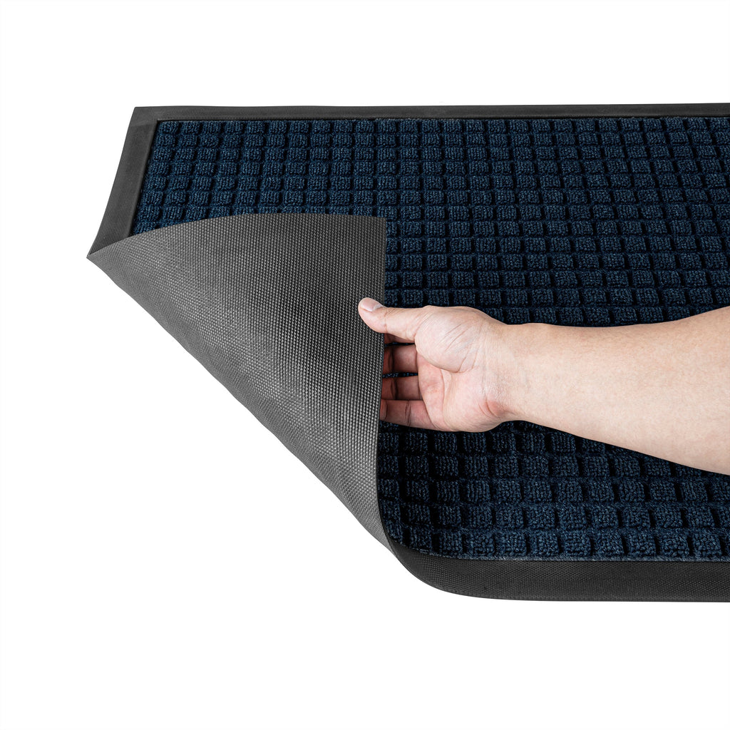 Comfy Feet Blue Heavy-Duty Carpet Floor Mat - Waffle - 36" x 24" - 1 count box