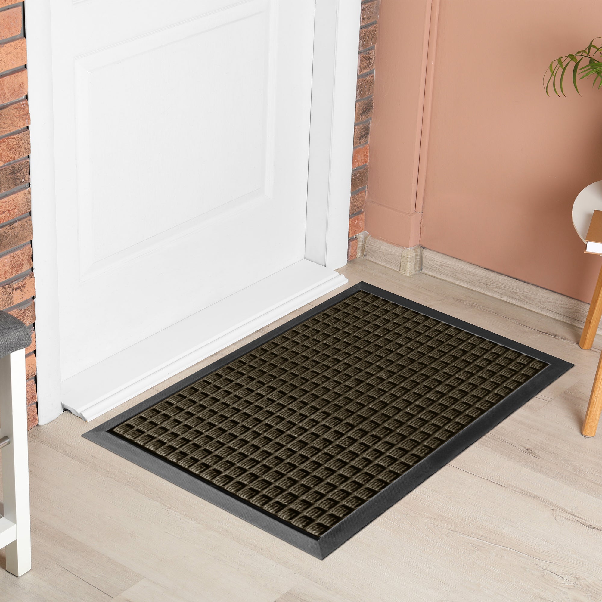 Comfy Feet Brown Heavy-Duty Carpet Floor Mat - Waffle - 36" x 24" - 1 count box