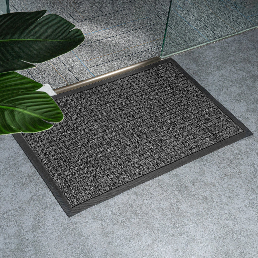 Comfy Feet Dark Gray Heavy-Duty Carpet Floor Mat - Waffle - 36" x 24" - 1 count box