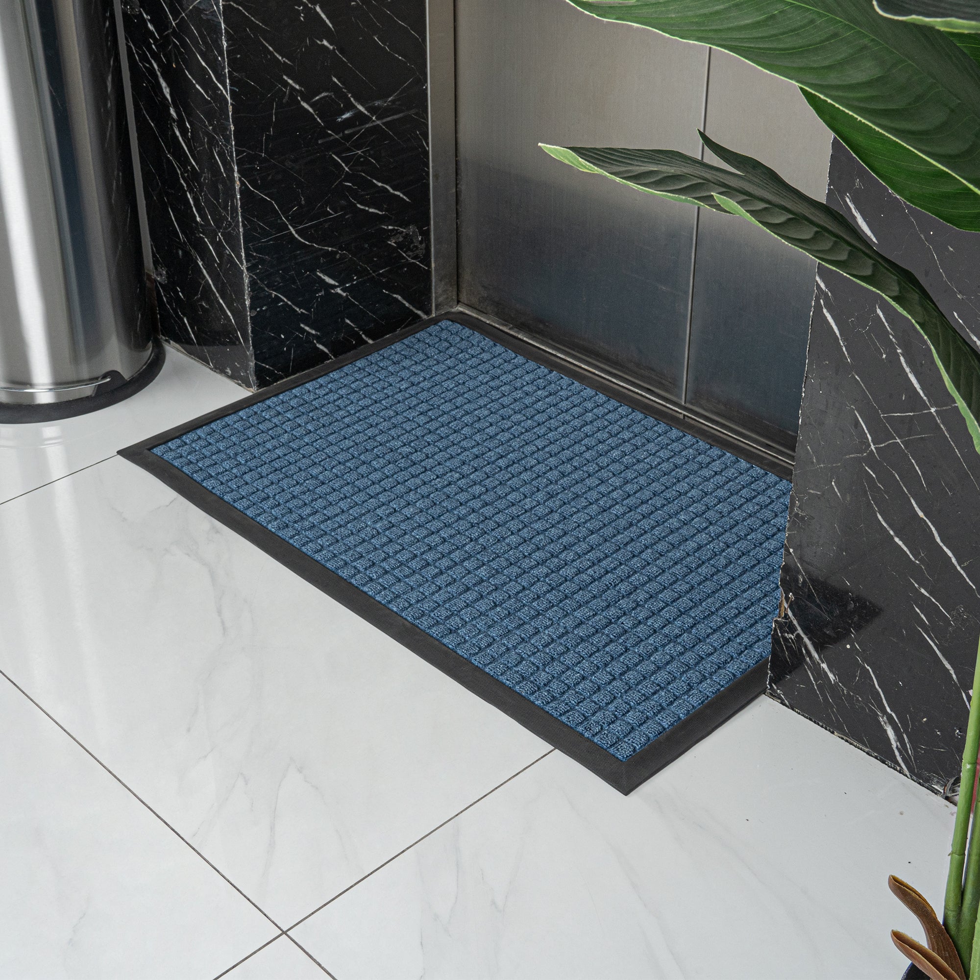 Comfy Feet Light Blue Heavy-Duty Carpet Floor Mat - Waffle - 36" x 24" - 1 count box
