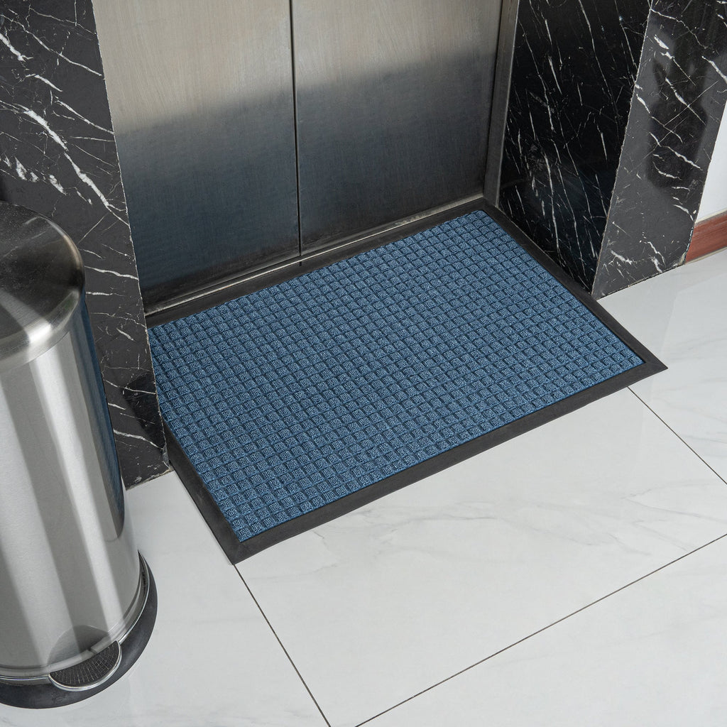 Comfy Feet Light Blue Heavy-Duty Carpet Floor Mat - Waffle - 36" x 24" - 1 count box